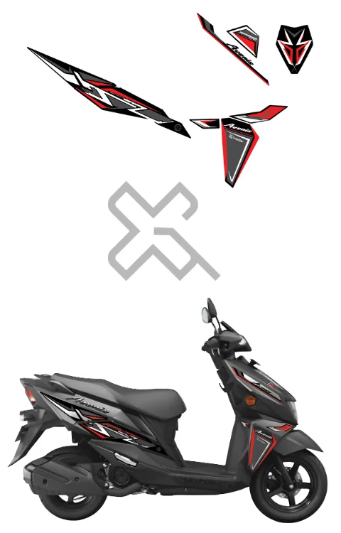 Dark Xuty Edition Sticker Compatible with Avenis 125 | Half Body Sticker Compatible with Avenis Made In Premium Gloss Vinyl With FPF (Fade Protection Film),Water Proof ,Precut Sticker